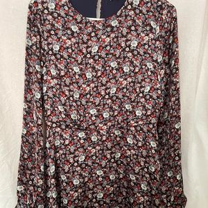 Floral A-Line Silk Dress